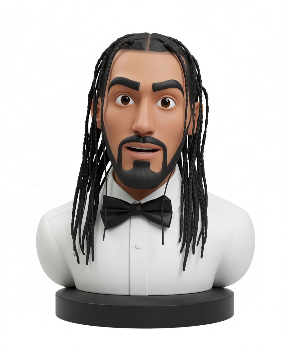 Man with Braided Hair Bust free 3D printable STL