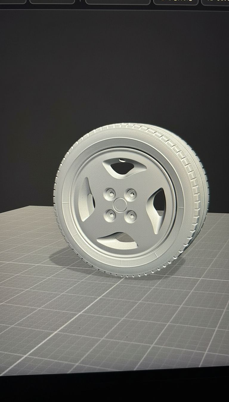 Car Tire and Rim Model free 3D printable STL
