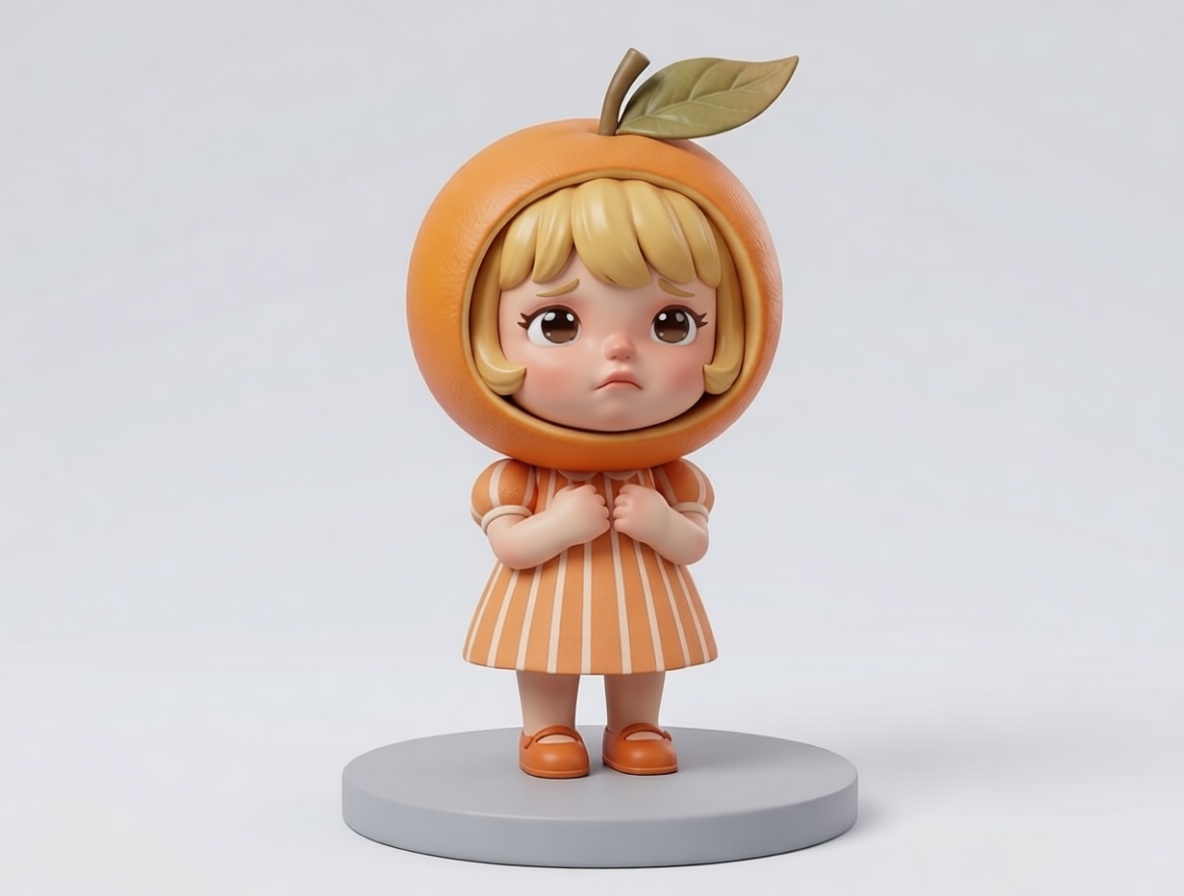 Sad Orange Girl Figurine free 3D printable STL