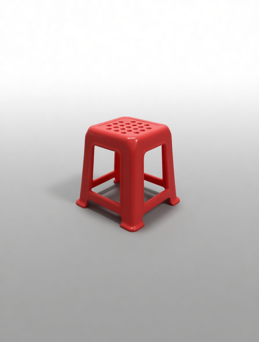 Red Plastic Stool Model free 3D printable STL