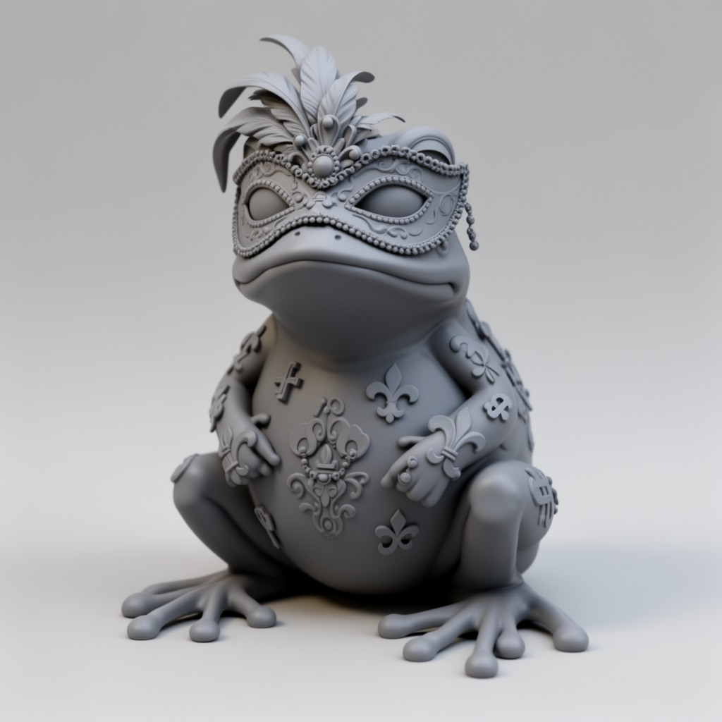 Mardi Gras Tree Frog Figurine free 3D printable STL