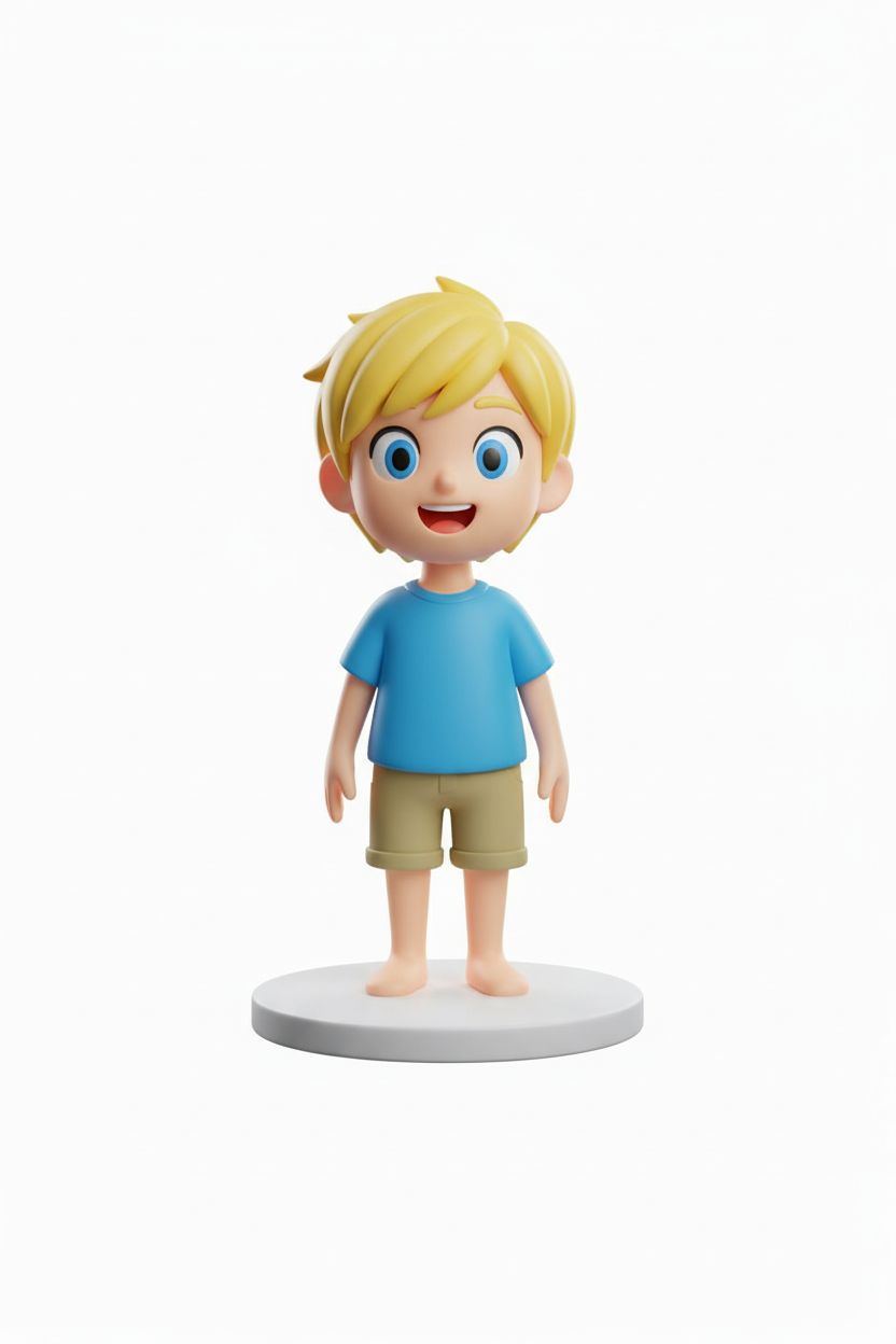 Cheerful Cartoon Boy free 3D printable STL