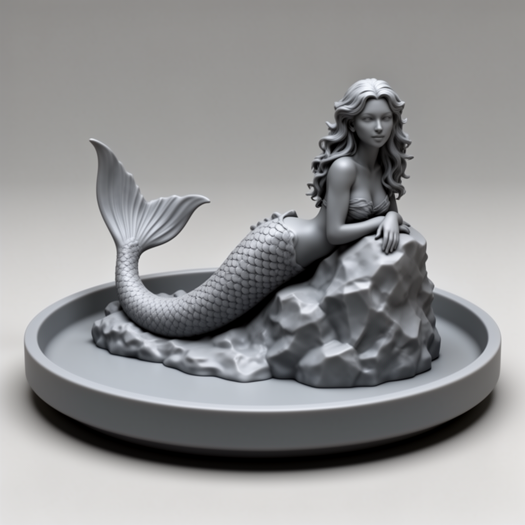 Laying Mermaid Figurine free 3D printable STL