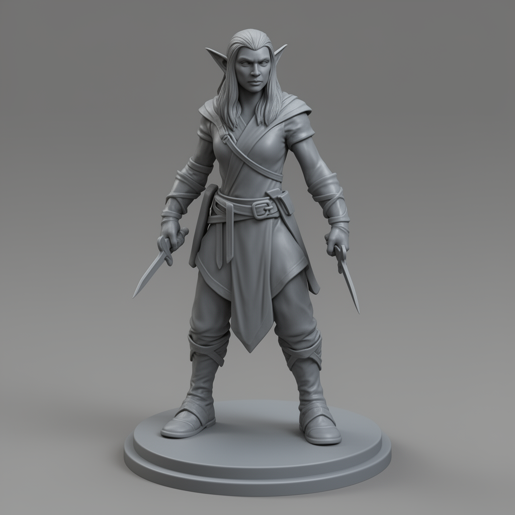 Rogue Elf Figurine free 3D printable STL