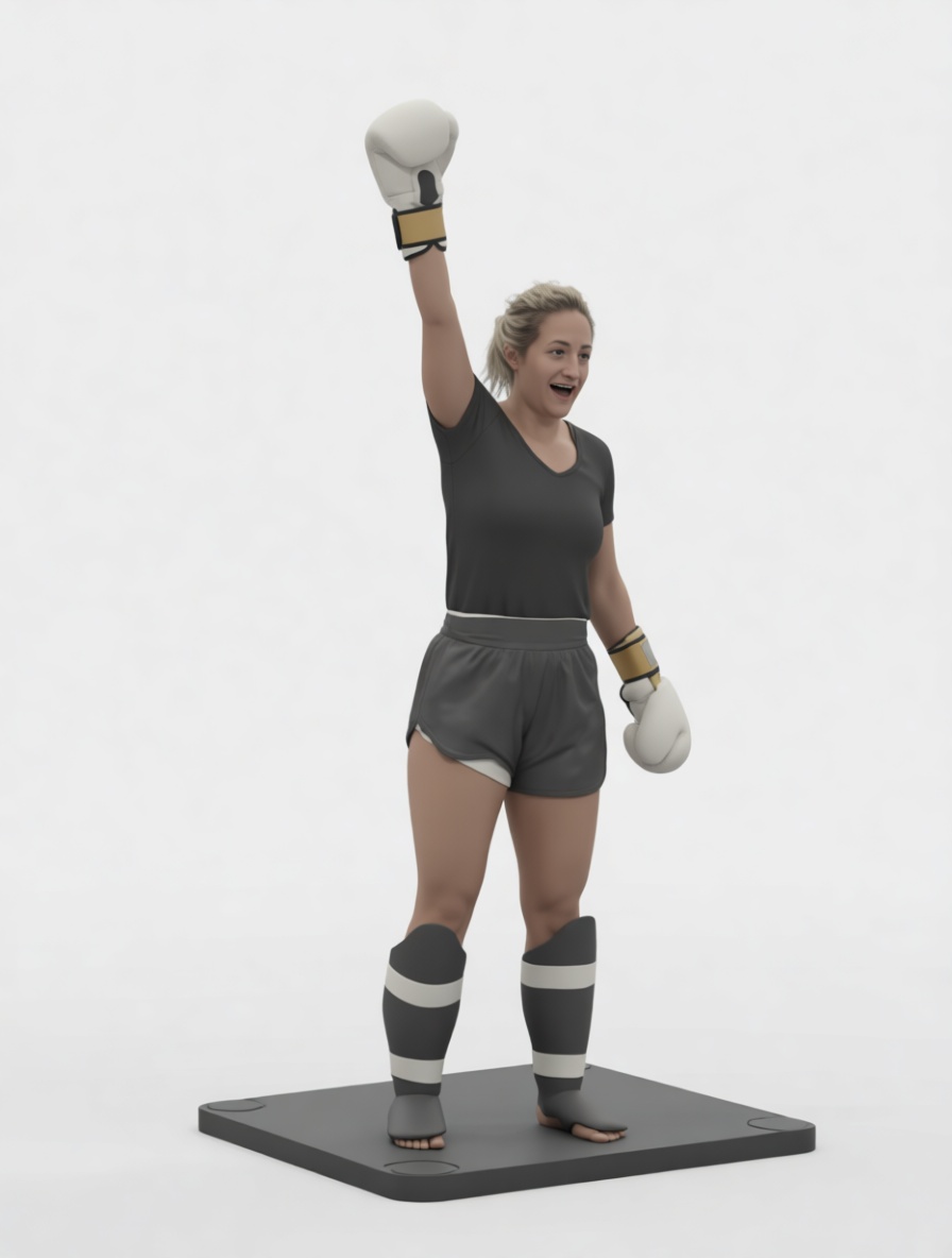Female Muay Thai Fighter Figurine free 3D printable STL