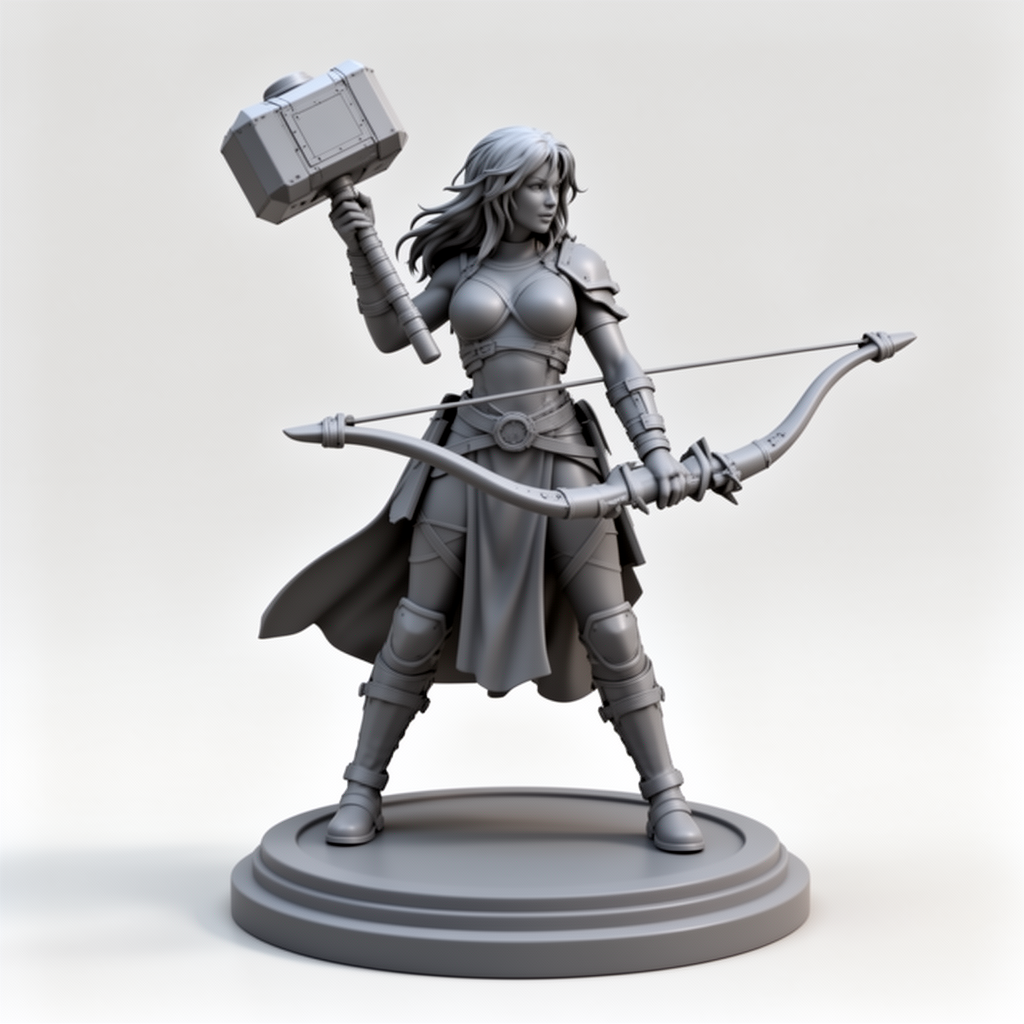 Female Fighter Figurine free 3D printable STL