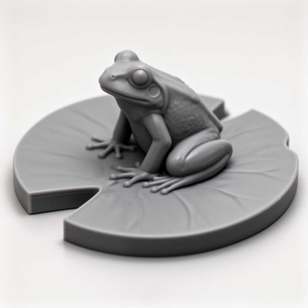 Frog on Lily Pad Figurine free 3D printable STL
