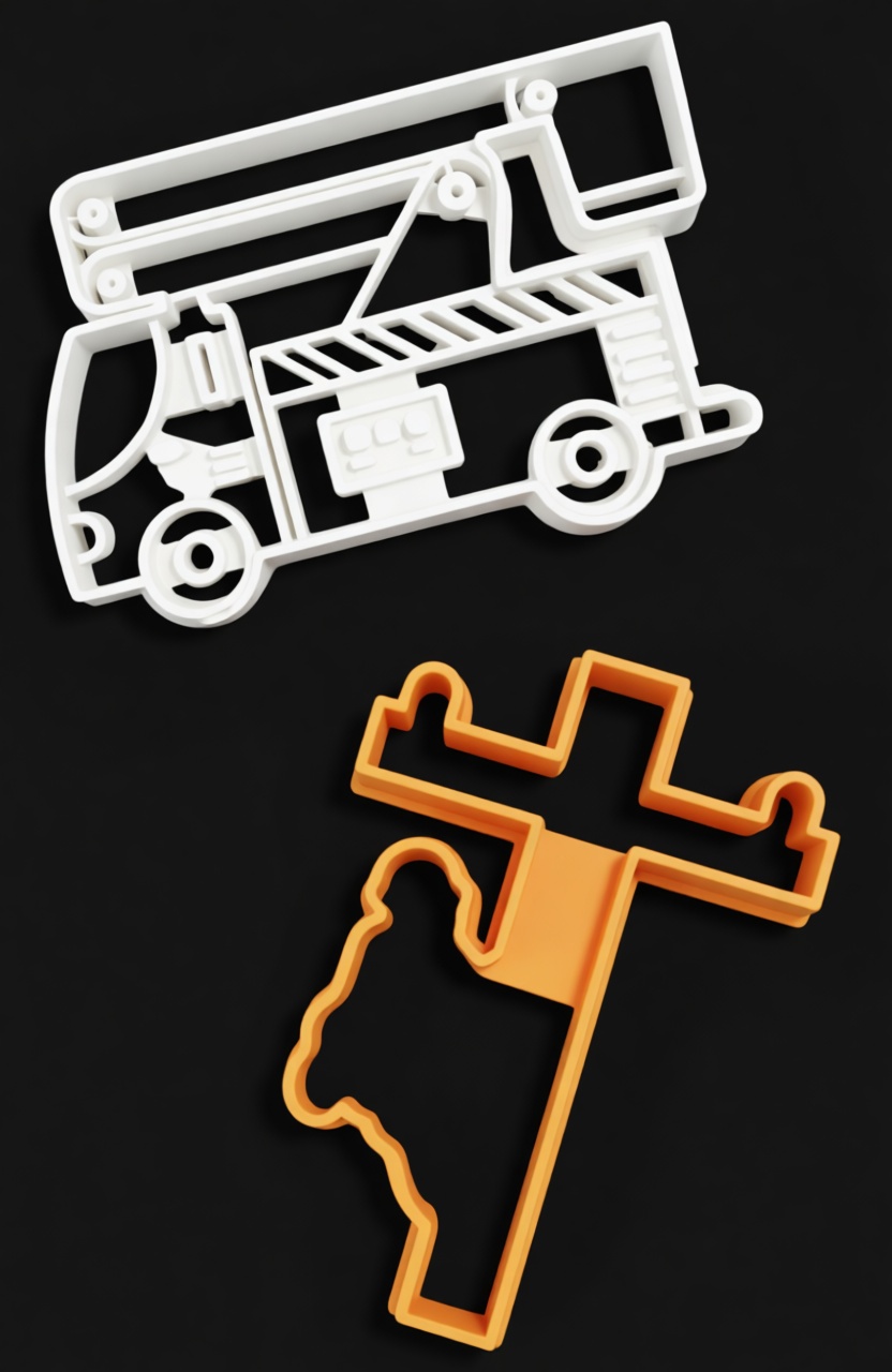 Fire Truck Cookie Cutter free 3D printable STL