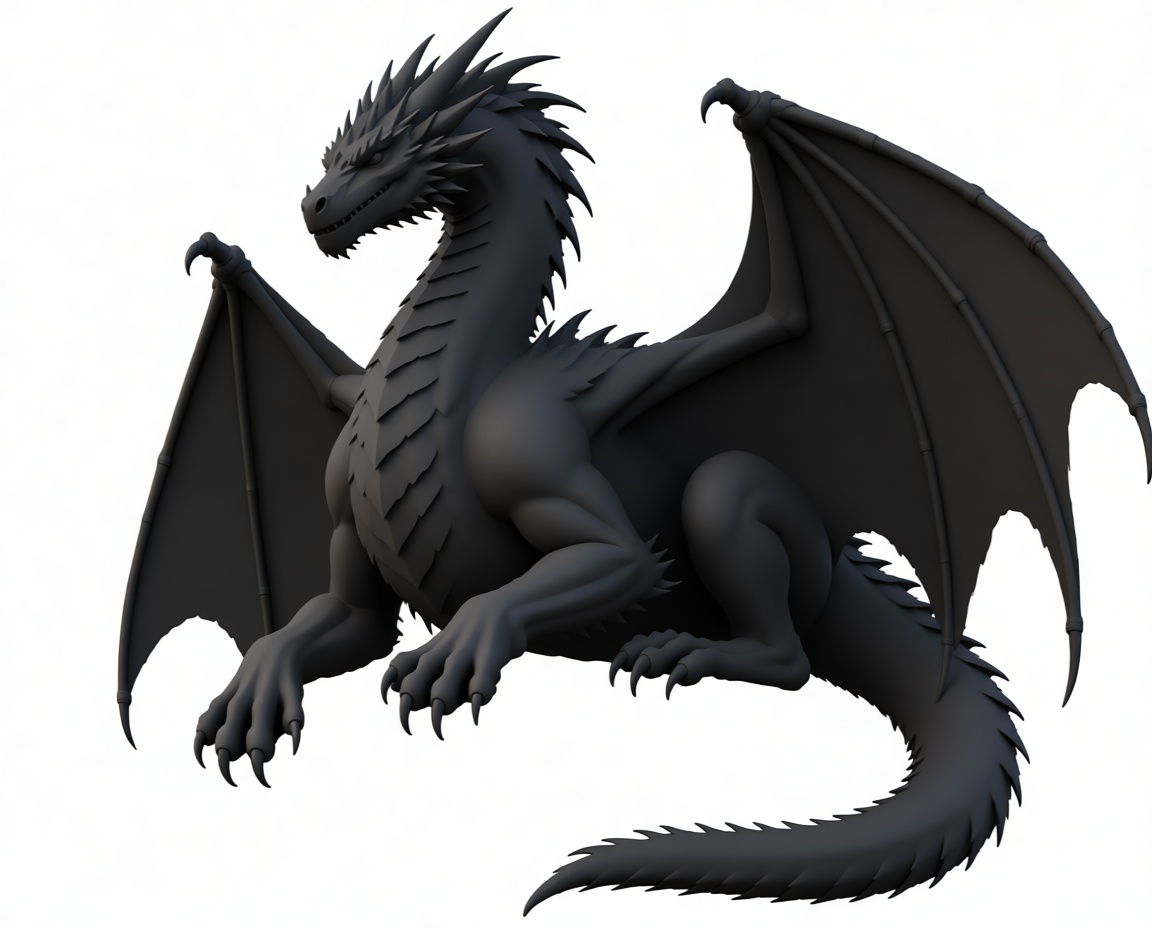 Black Dragon Figurine free 3D printable STL
