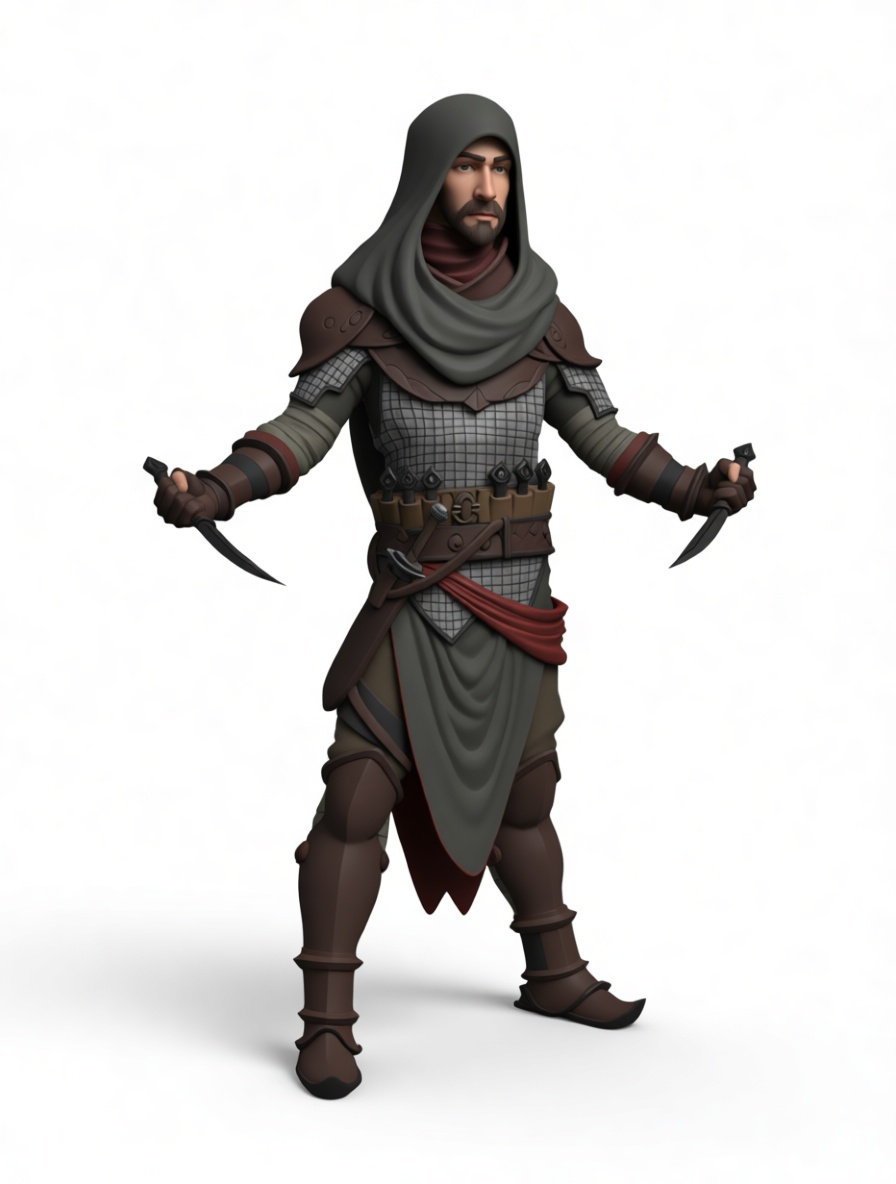 Medieval Assassin Figurine free 3D printable STL