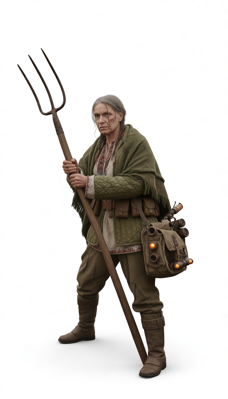 Elderly Woman Farmer Figurine free 3D printable STL