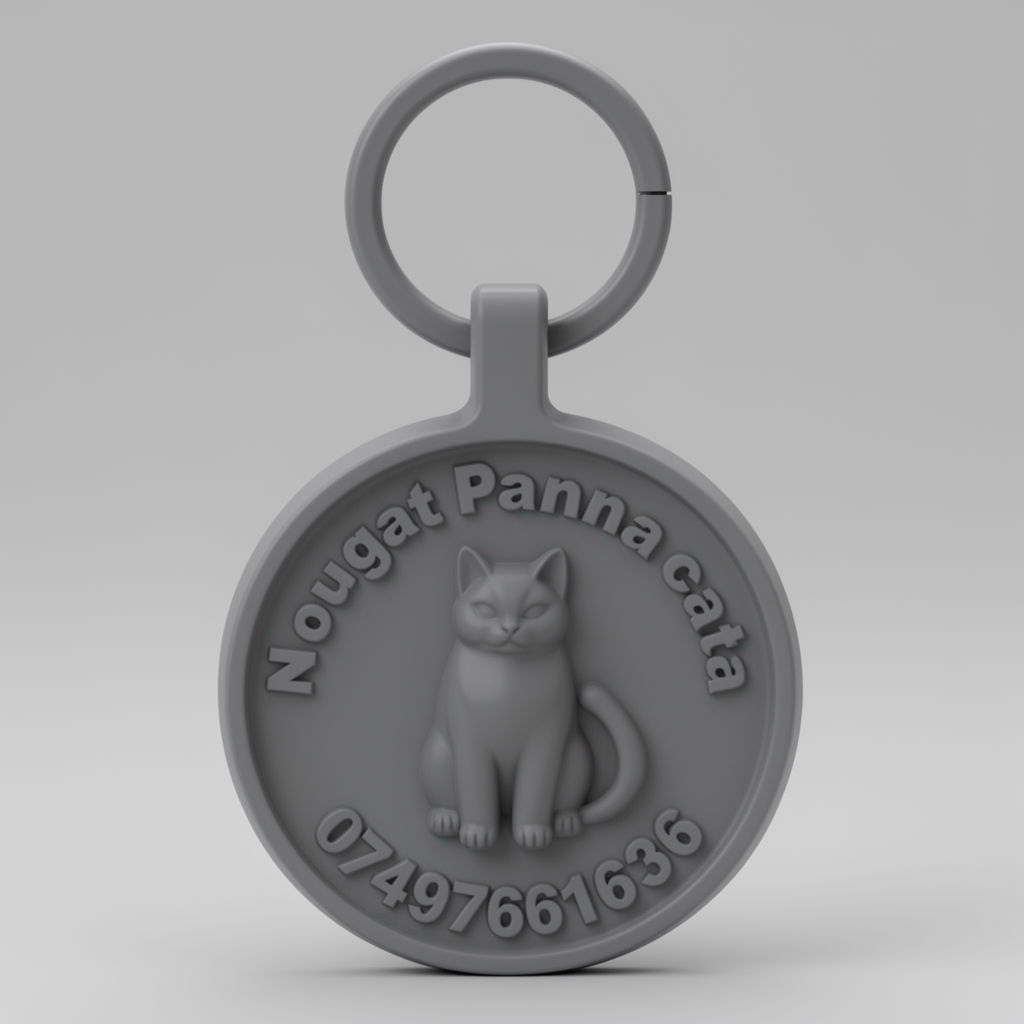 Cat Illustration Keyring free 3D printable STL