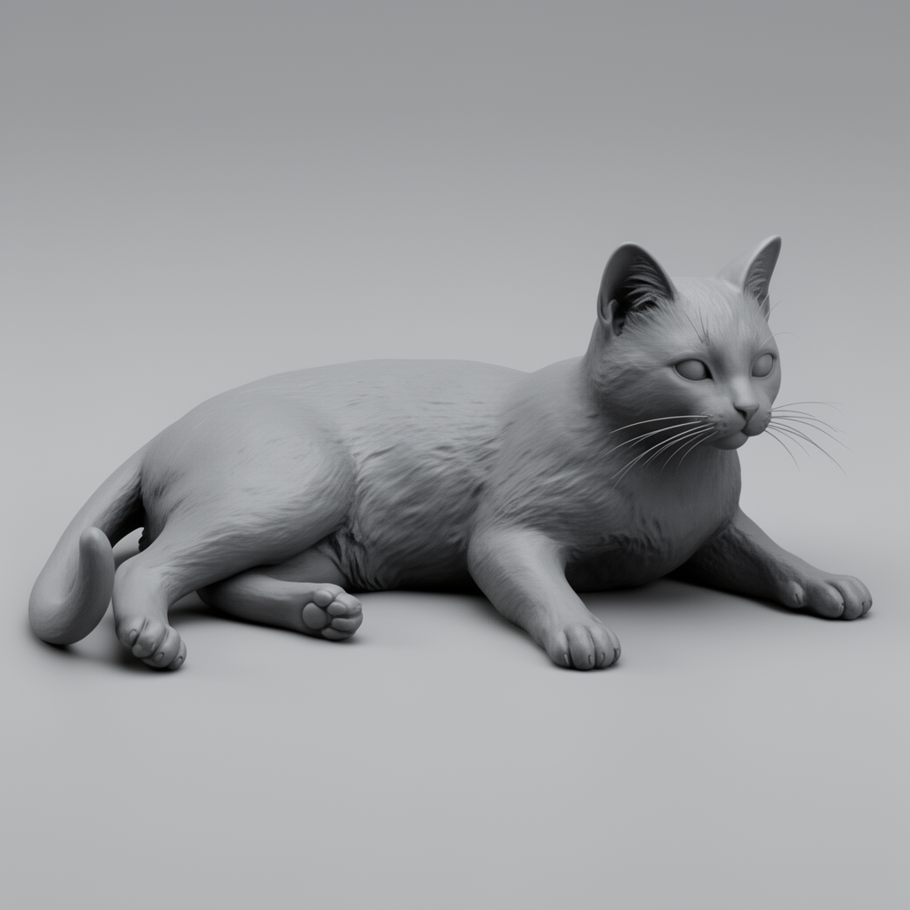 Realistic Cat Figurine free 3D printable STL