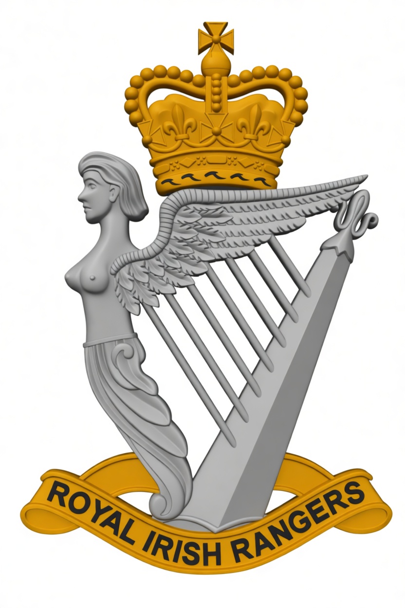 Royal Irish Rangers Emblem free 3D printable STL