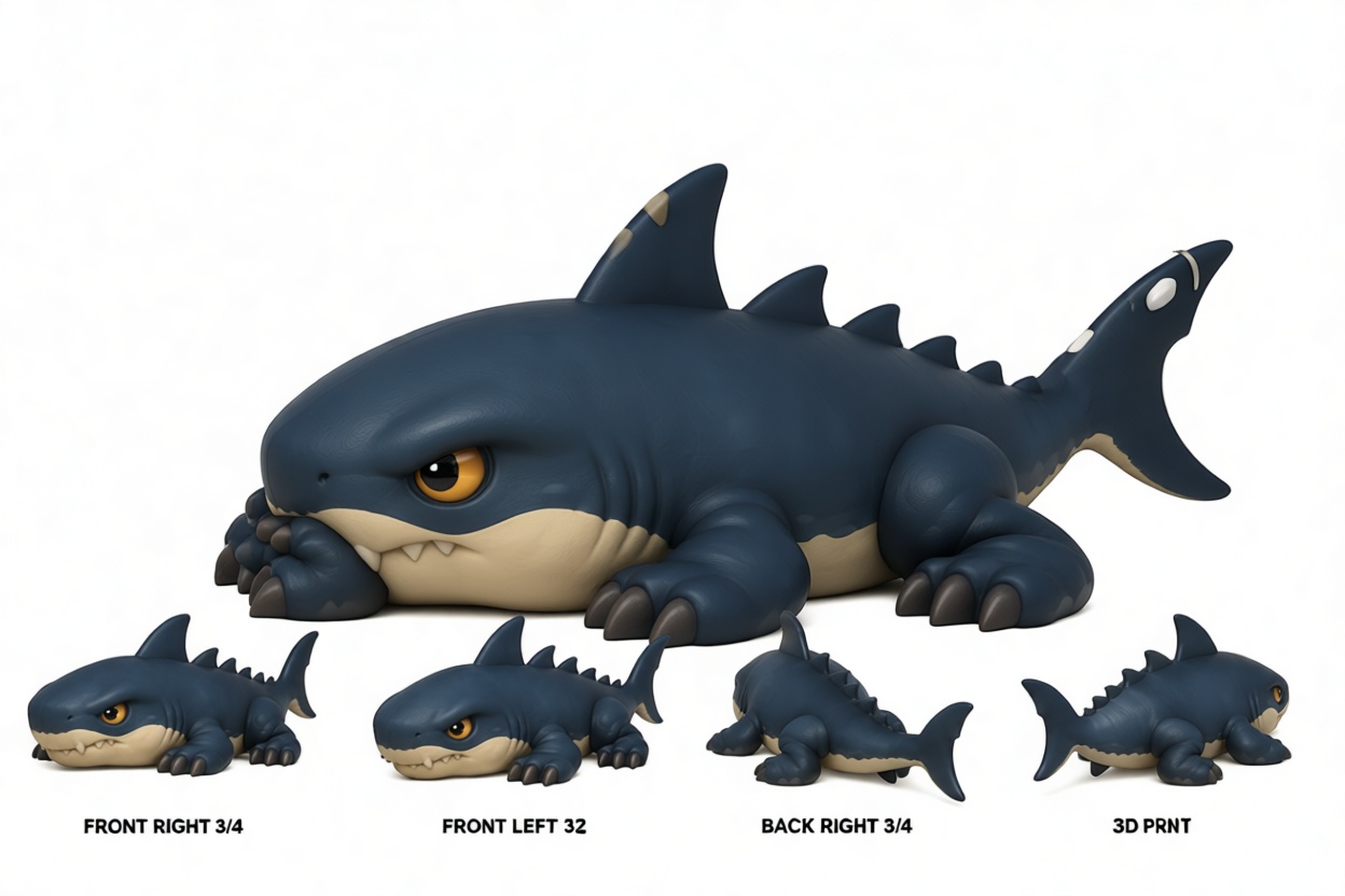 Cartoon Shark Figurine free 3D printable STL