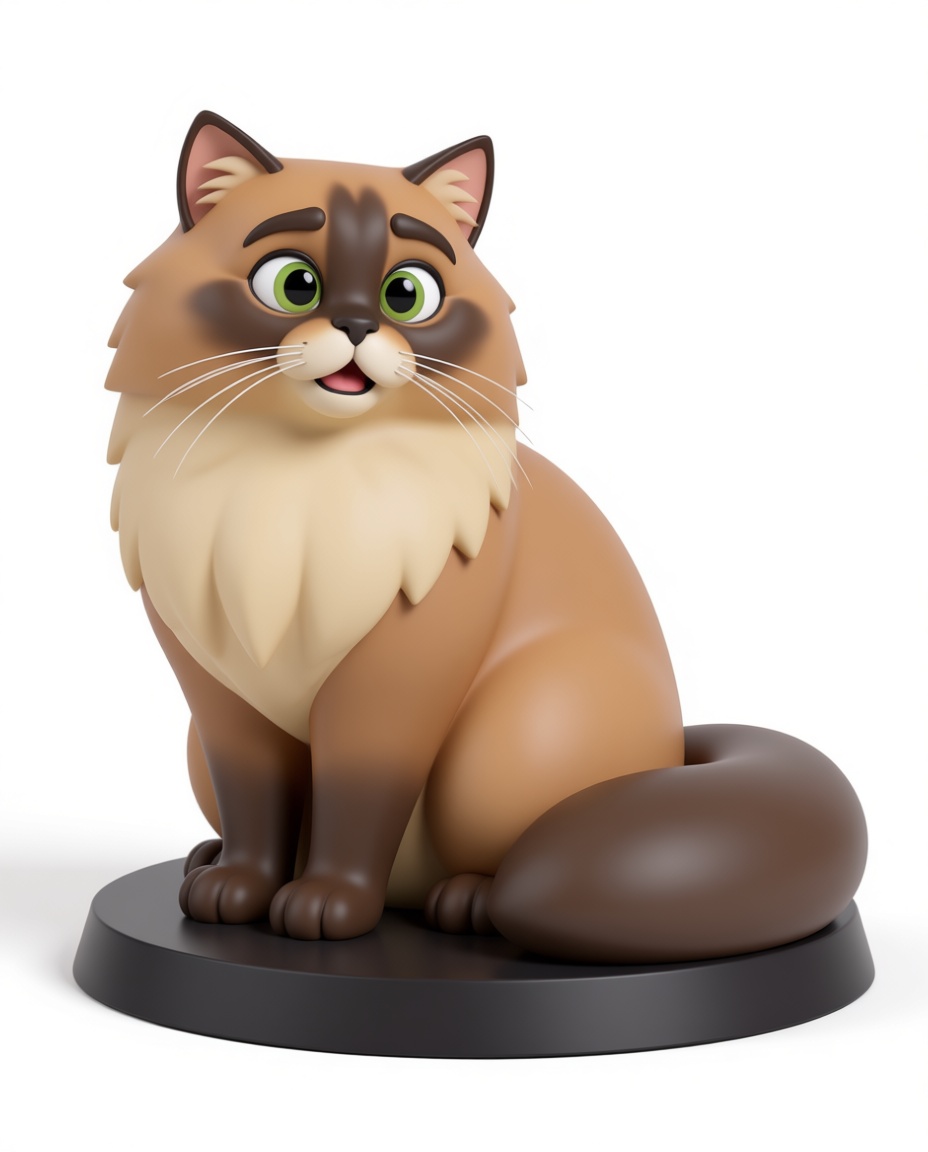 Birman Cat Figurine free 3D printable STL