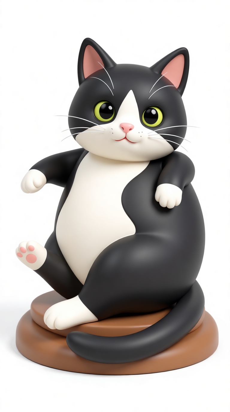 Tuxedo Cat Figurine free 3D printable STL