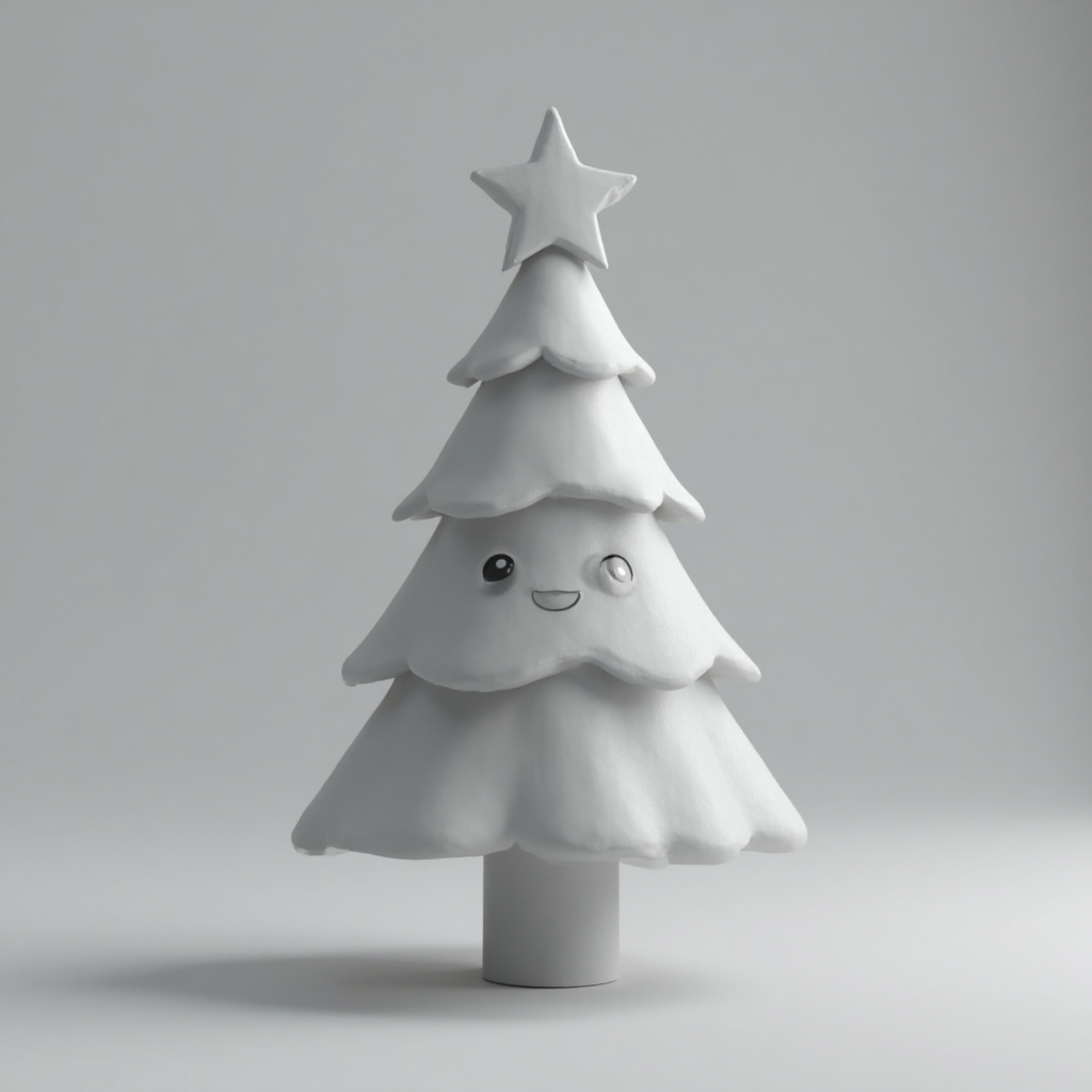 Kawaii Christmas Tree Figurine free 3D printable STL