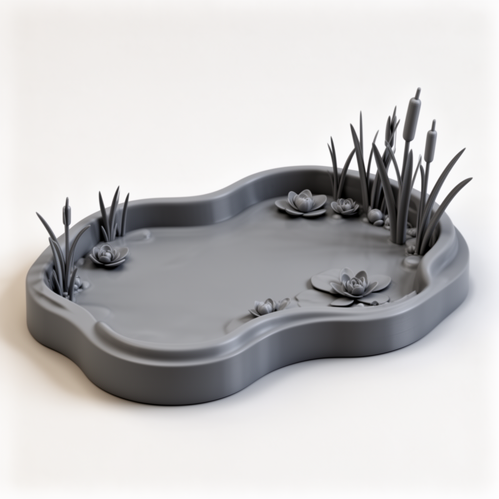 Tranquil Pond Landscape free 3D printable STL