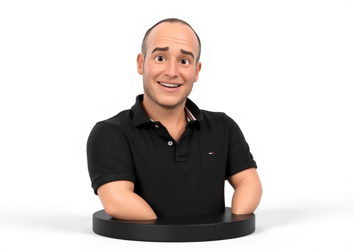 Smiling Bald Man Bust free 3D printable STL