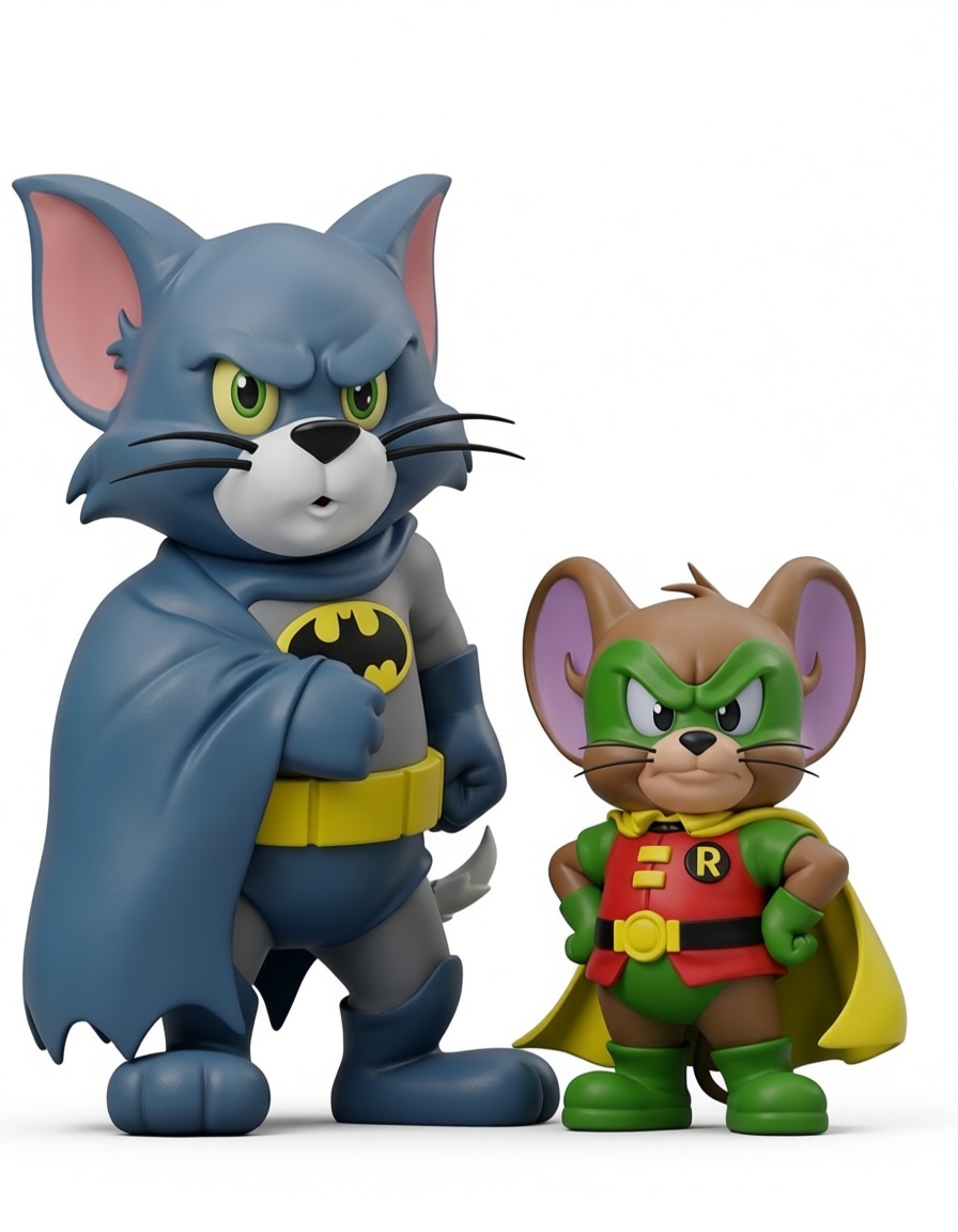 Batman Tom and Robin Jerry Figurines free 3D printable STL