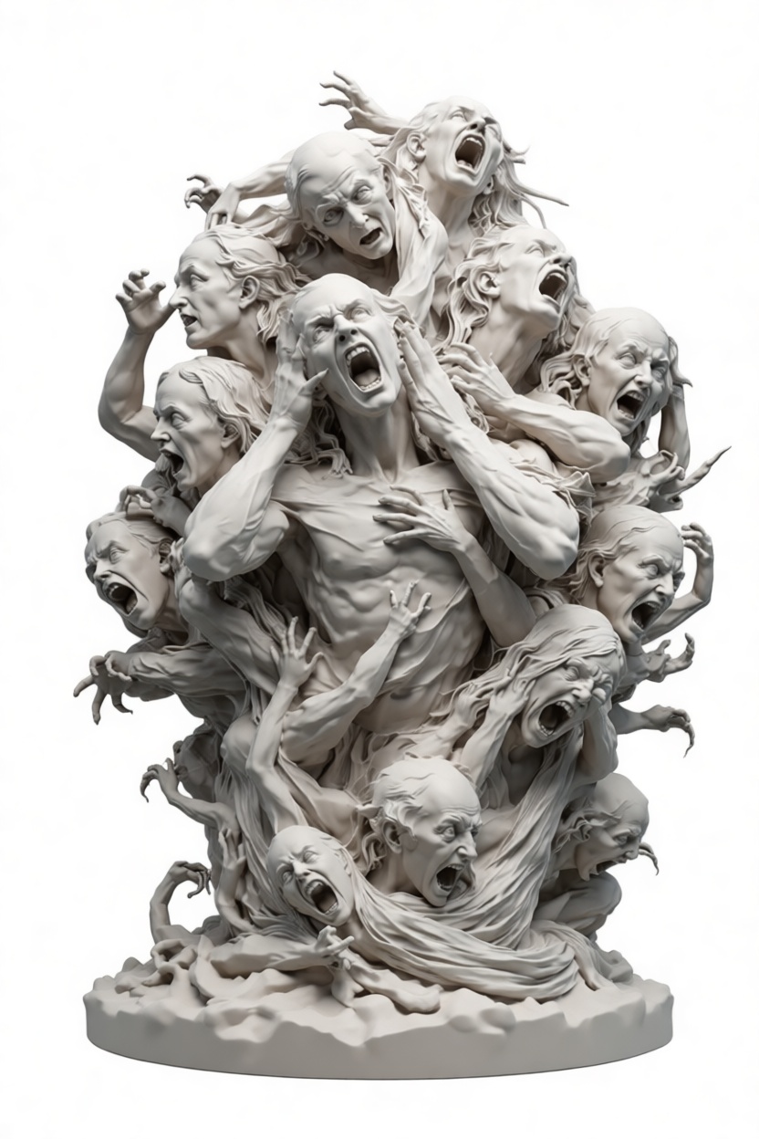 Screaming Souls Sculpture free 3D printable STL