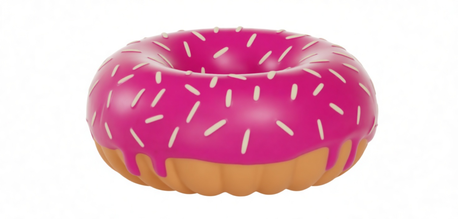 Pink Frosted Donut Model free 3D printable STL