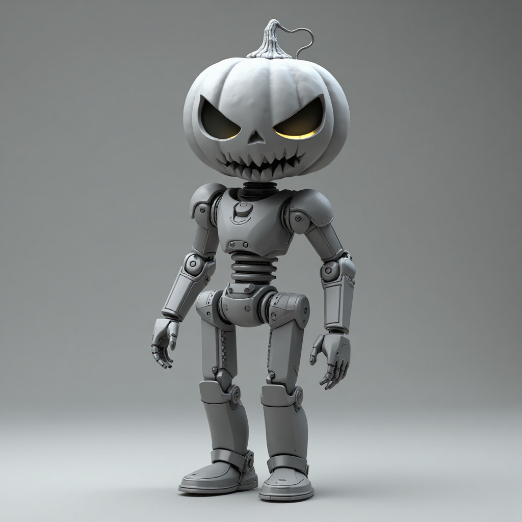 Pumpkin Head Robot Droid free 3D printable STL