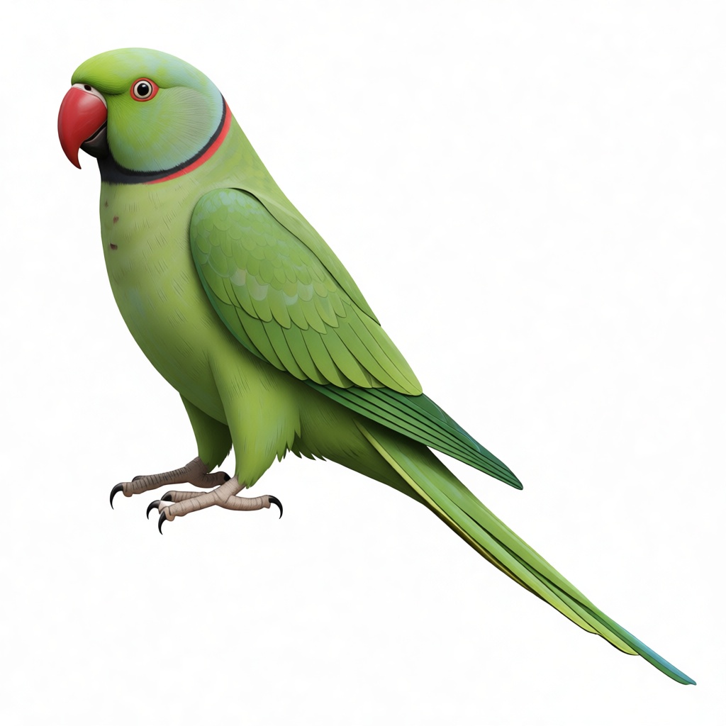 Alexandrine Parakeet Figurine free 3D printable STL