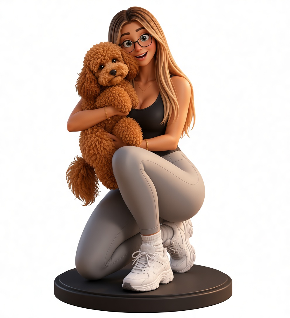 Woman with Poodle Figurine free 3D printable STL