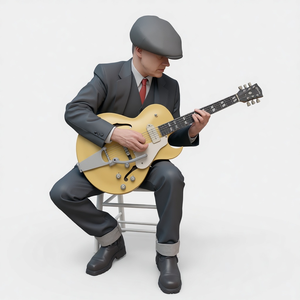 Blues Musician Figurine free 3D printable STL