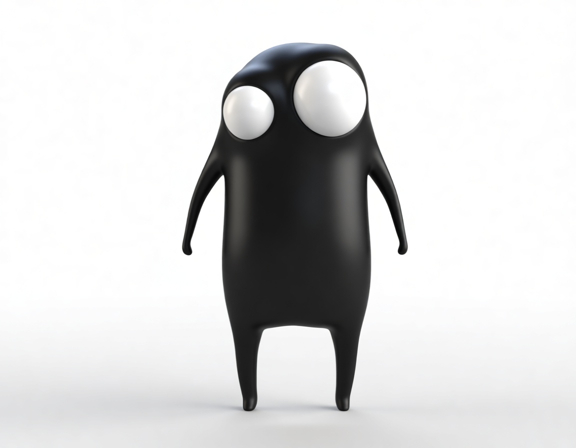 Cute Black Blob Figurine free 3D printable STL
