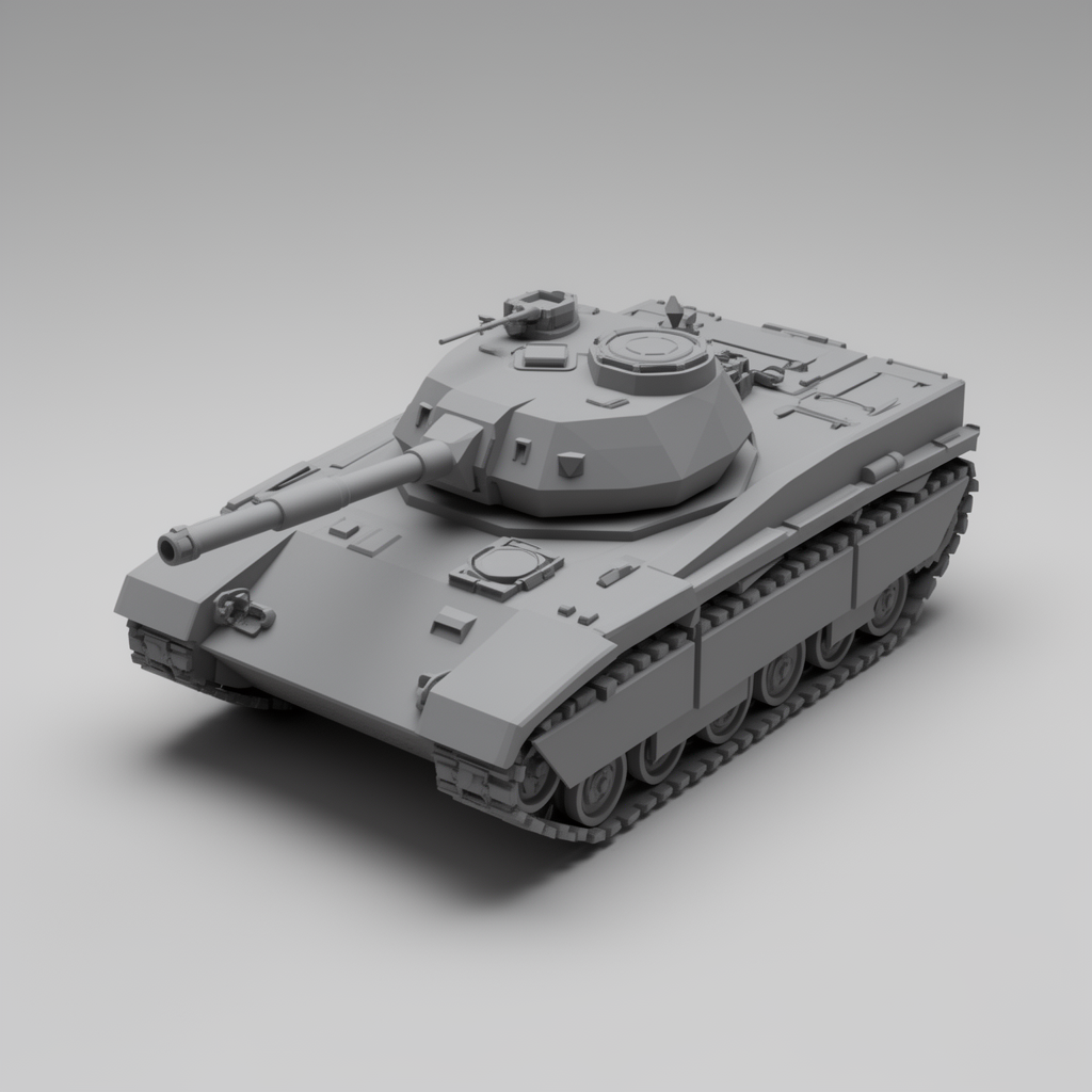 Low Poly Tank Model free 3D printable STL