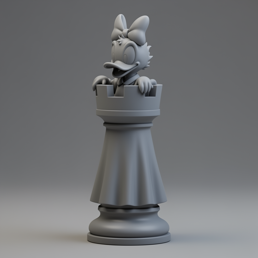 Daisy Duck Rook Statue free 3D printable STL
