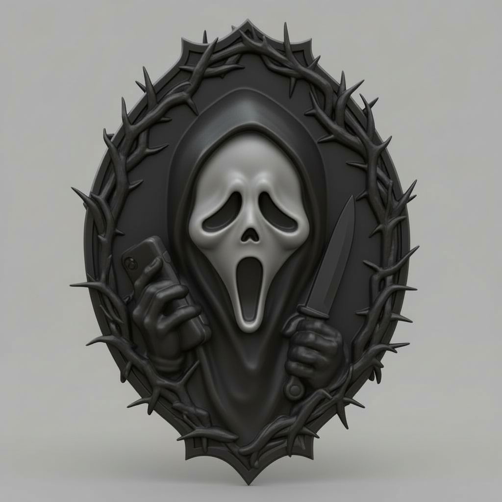 Ghostface Wall Plaque free 3D printable STL