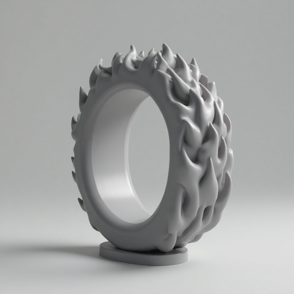 Flame Carved Ring free 3D printable STL