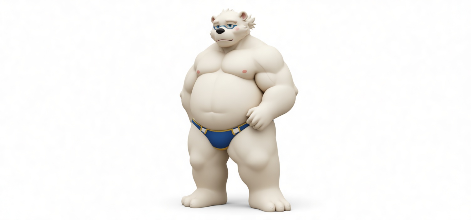 Polar Bear Muscular Figurine free 3D printable STL