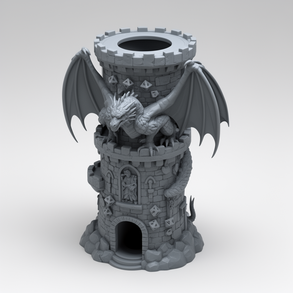 D&D Dragon Dice Tower free 3D printable STL