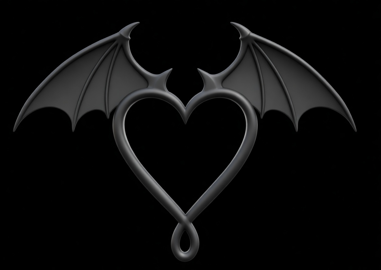 Bat Wings Heart Ornament free 3D printable STL