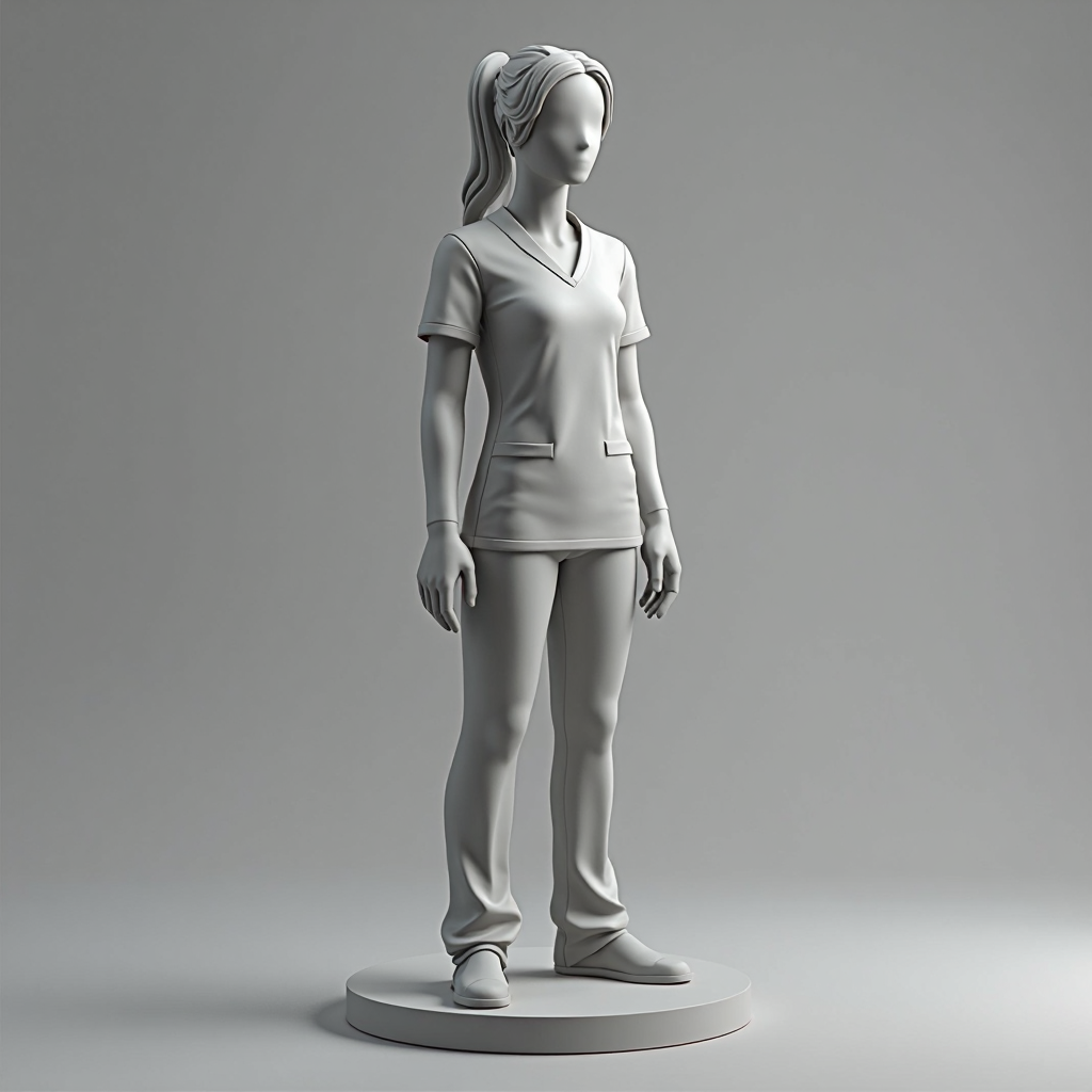 Modern Nurse Figurine free 3D printable STL