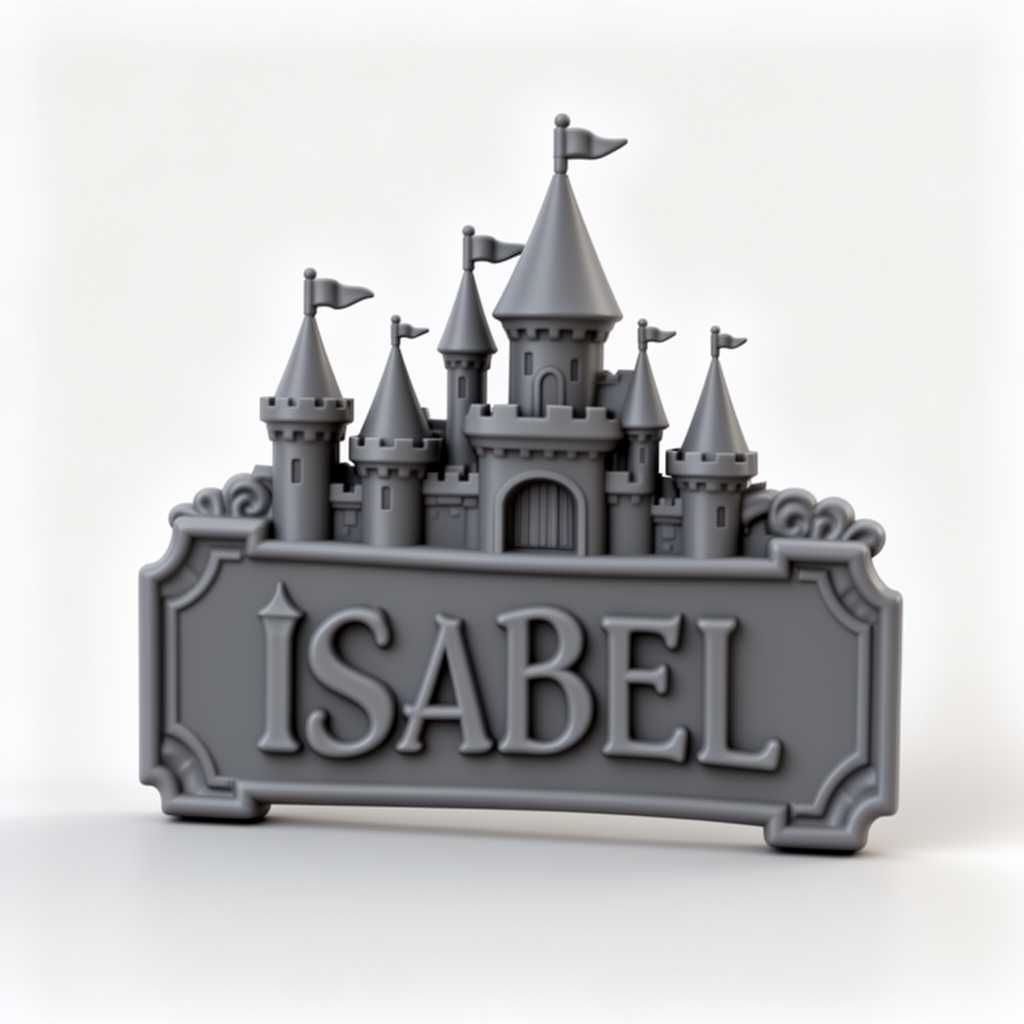 Isabel Castle Nameplate free 3D printable STL