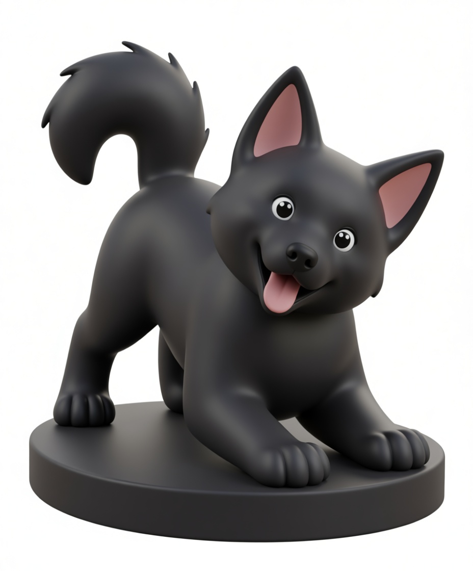 Black Shiba Inu Figurine free 3D printable STL