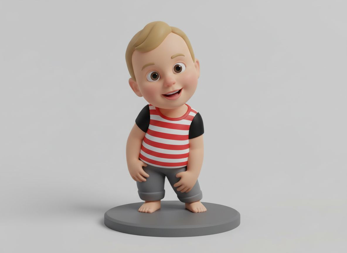 Happy Cartoon Boy Pose free 3D printable STL