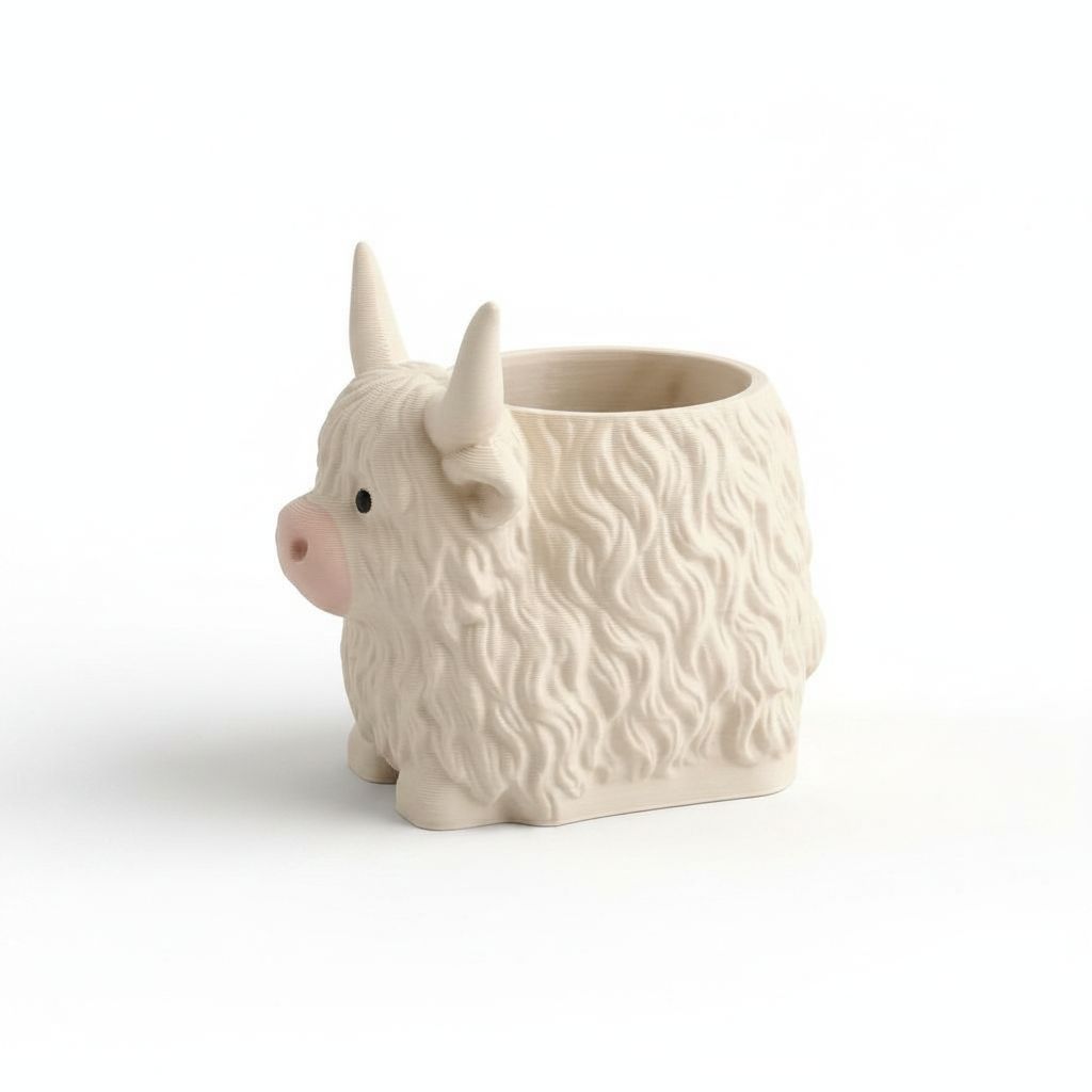 Highland Cow Planter free 3D printable STL