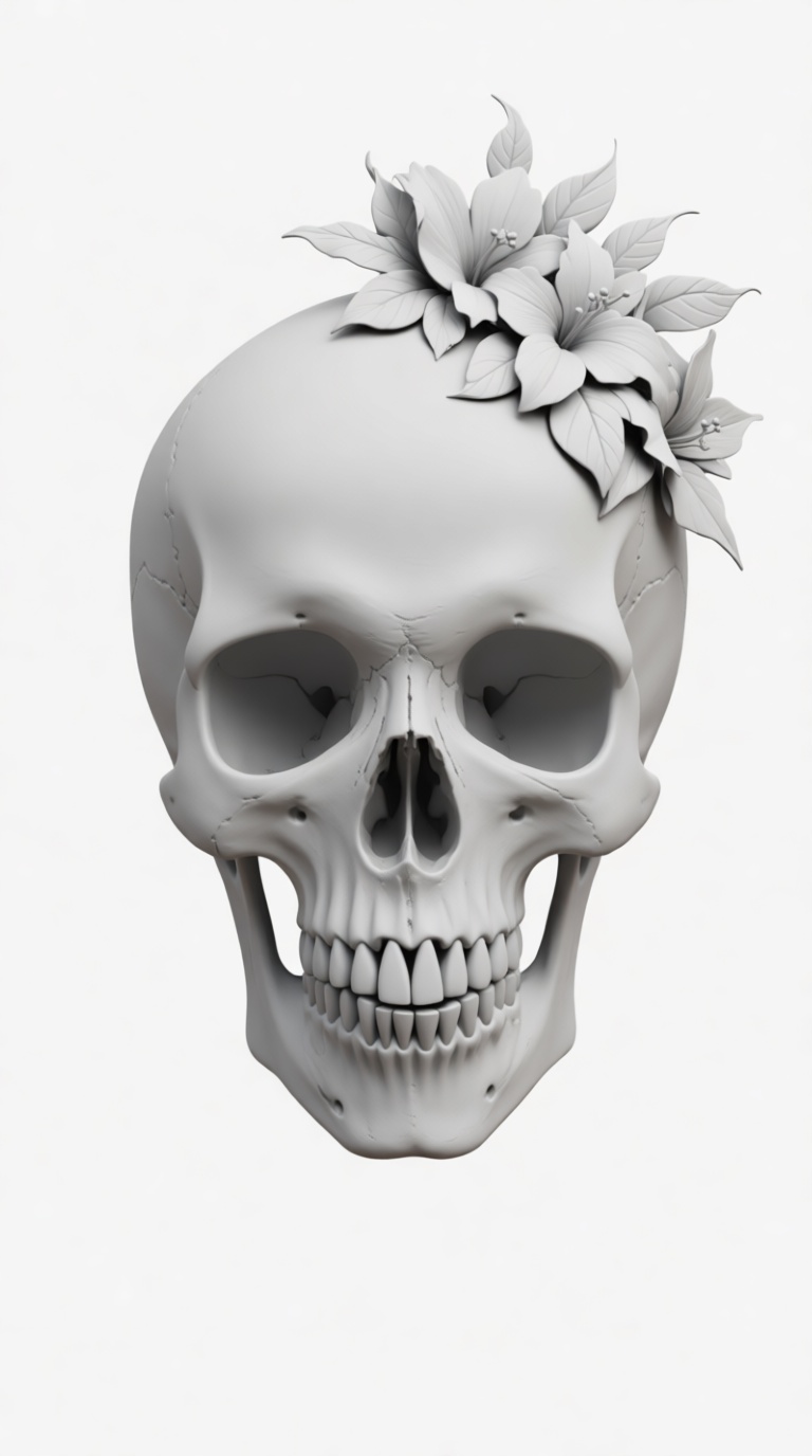 Human Skull Sculpture free 3D printable STL