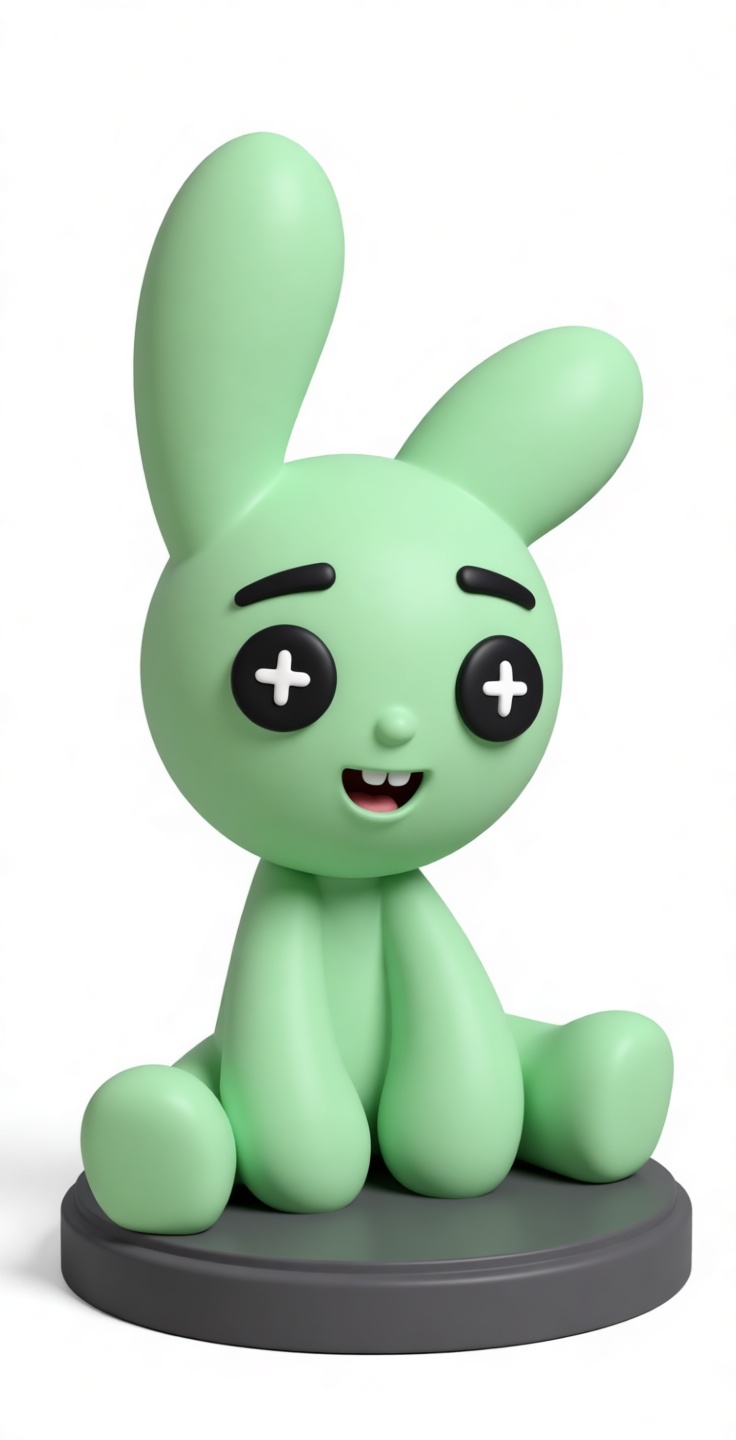 Green Kawaii Bunny Figurine free 3D printable STL