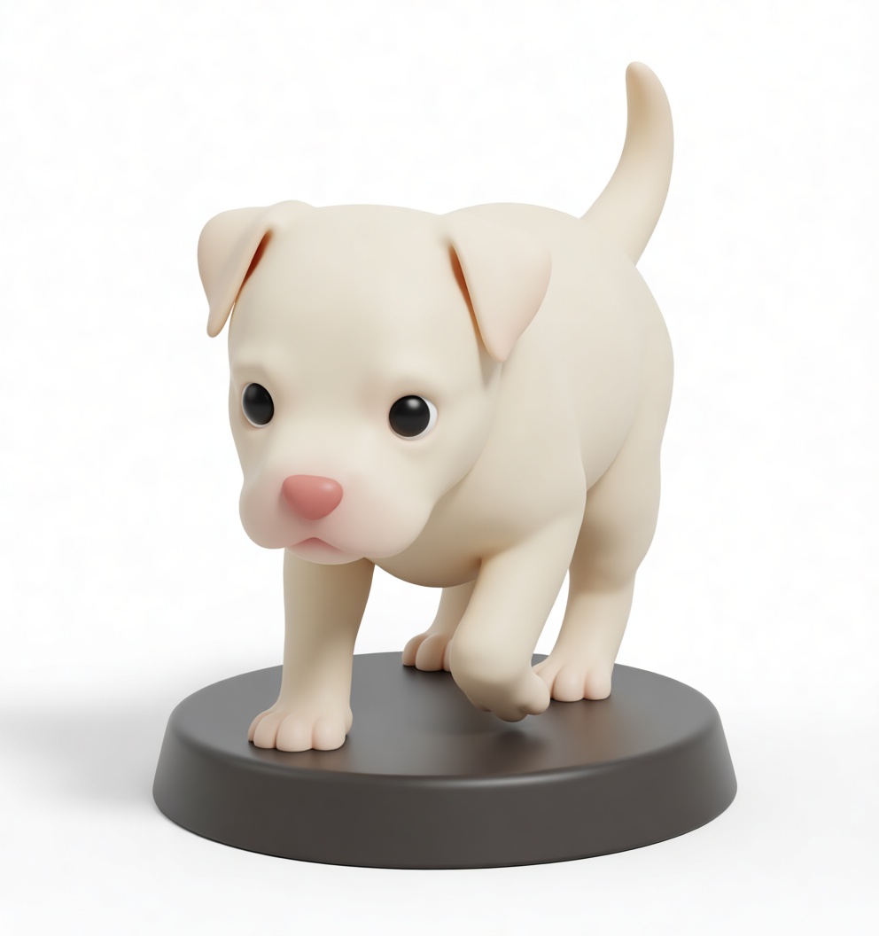 White Puppy Figurine free 3D printable STL