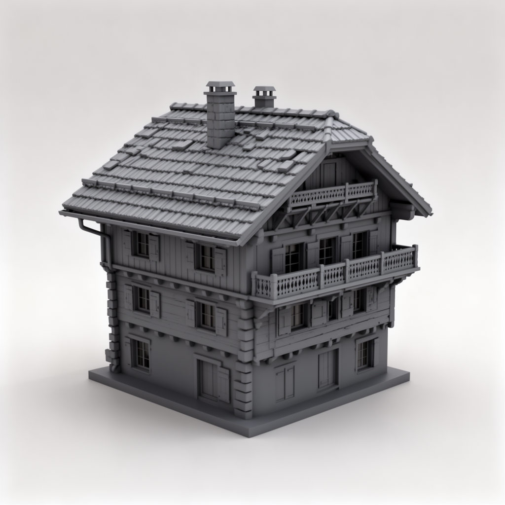 Walliser Style House Model free 3D printable STL