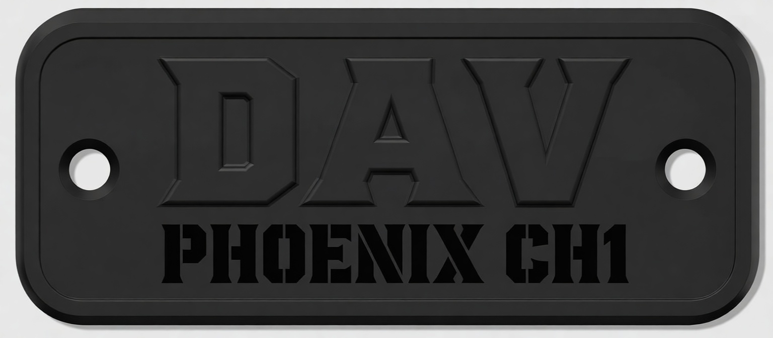 DAV Phoenix CH1 Nameplate free 3D printable STL