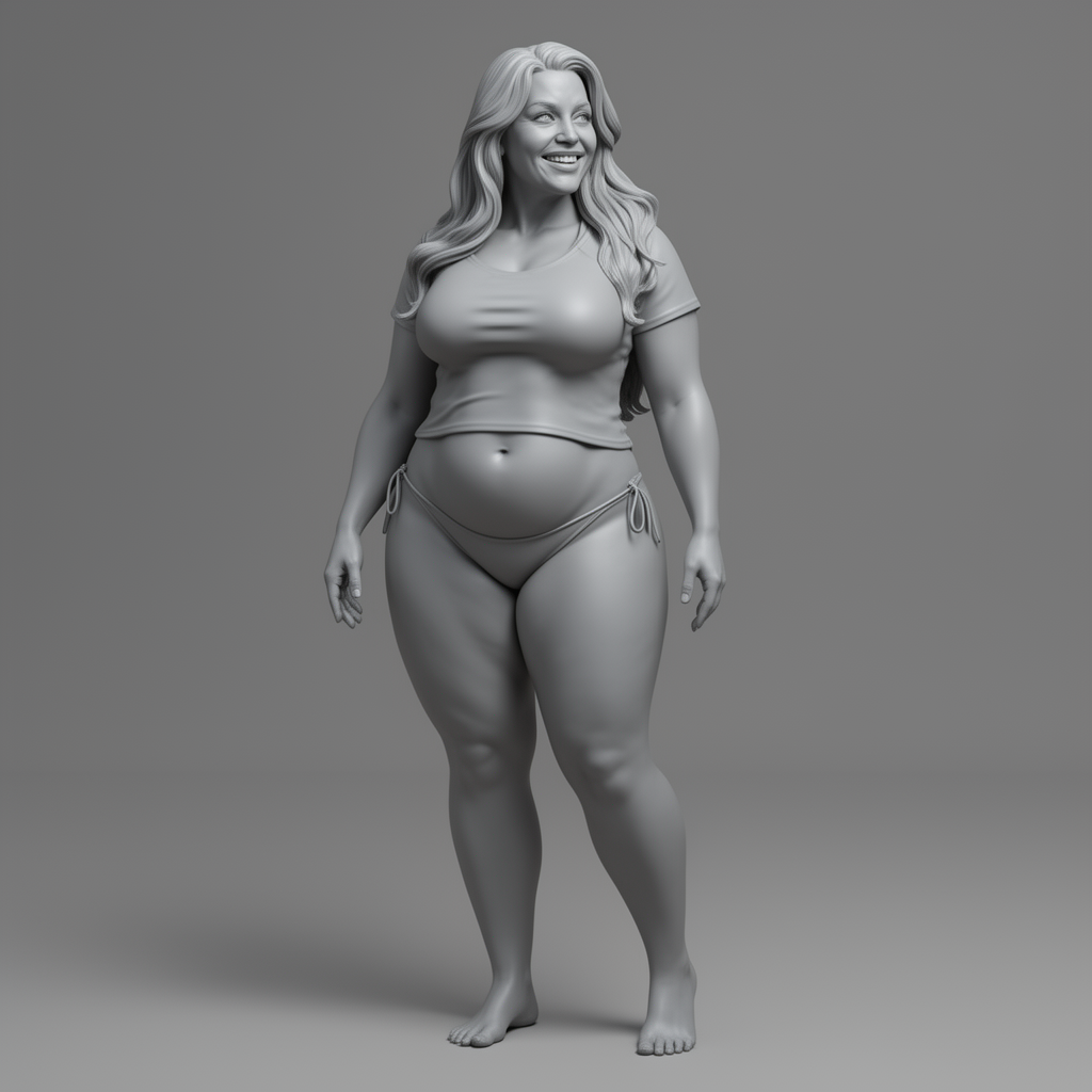 Sensual Curvy Woman Figurine free 3D printable STL